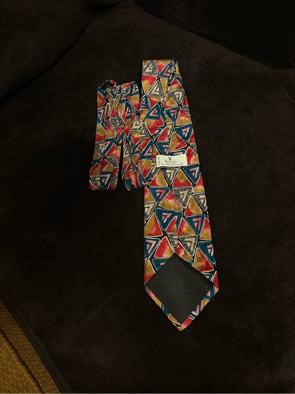 Valentino Giovanni vintage Silk Geometric Abstract 80s 90s Designer Power tie